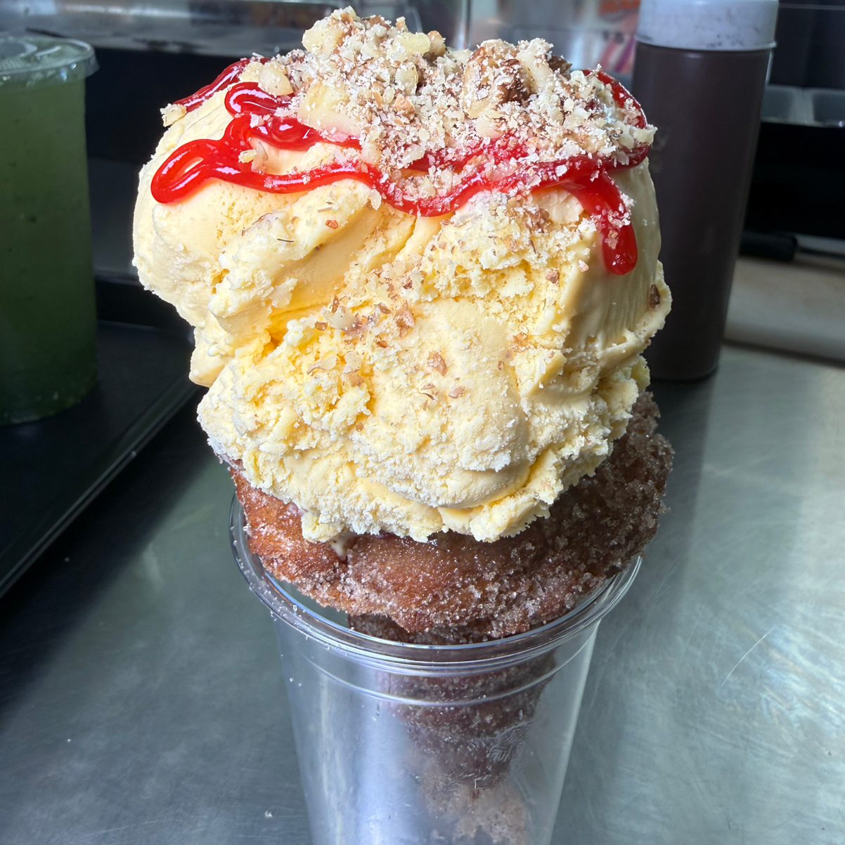Churro Ice Cream Cone.
