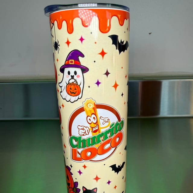 Halloween Tumbler Biege n Orange.