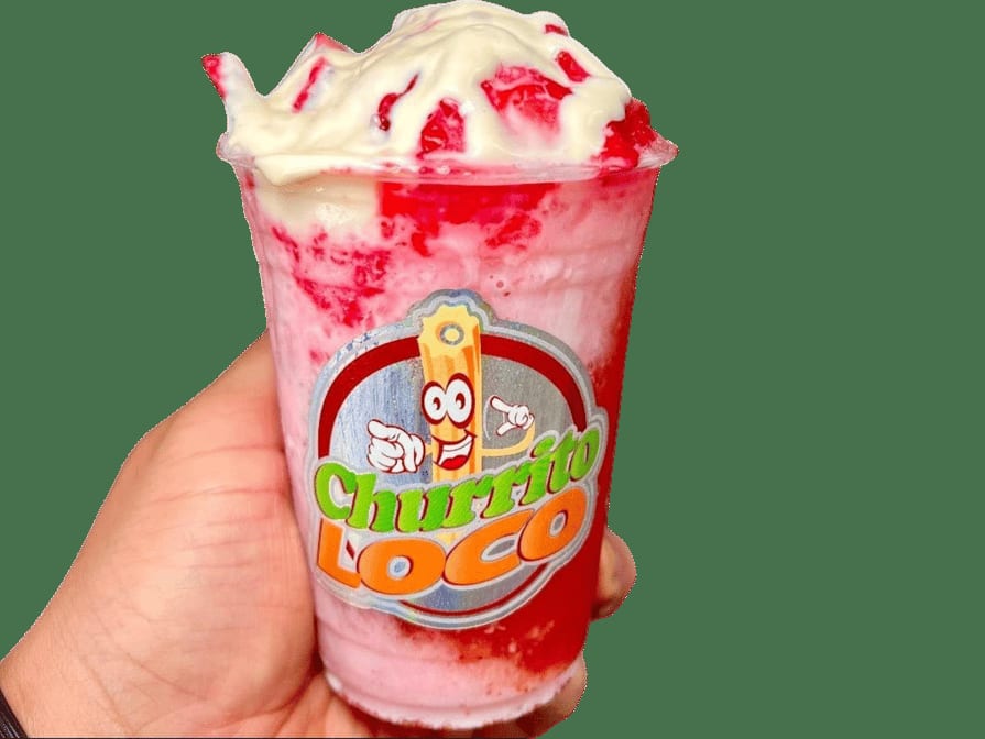 Raspado De Fresas Con Crema.